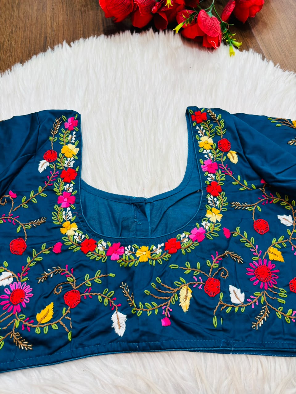 Floral Symphony Handwork Blouse