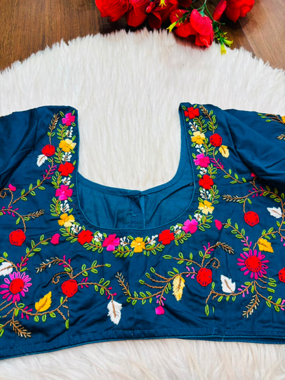 Floral Symphony Handwork Blouse