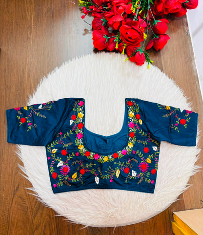 Floral Symphony Handwork Blouse