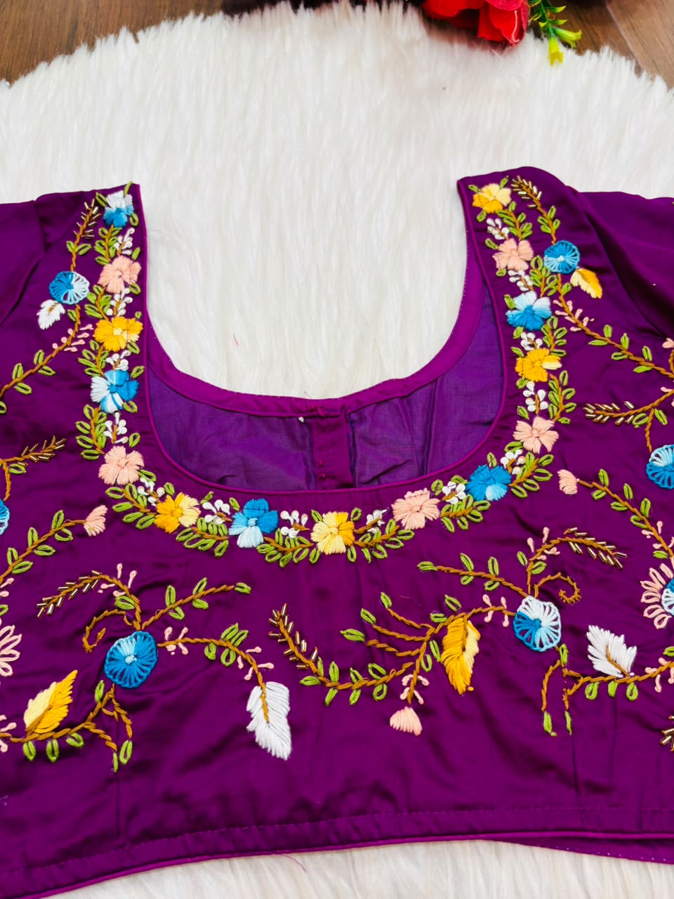 Floral Symphony Handwork Blouse