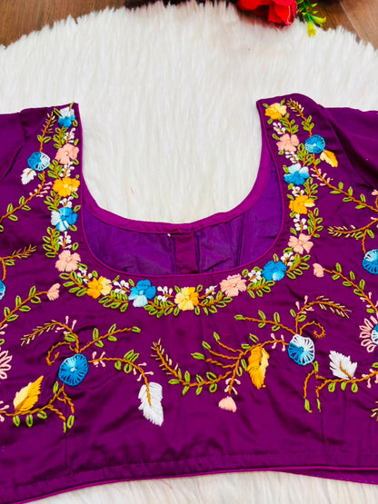 Floral Symphony Handwork Blouse