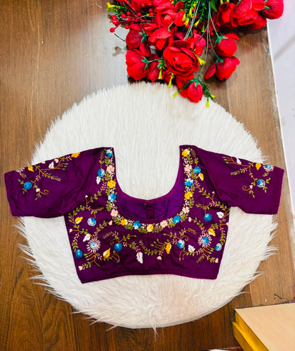 Floral Symphony Handwork Blouse