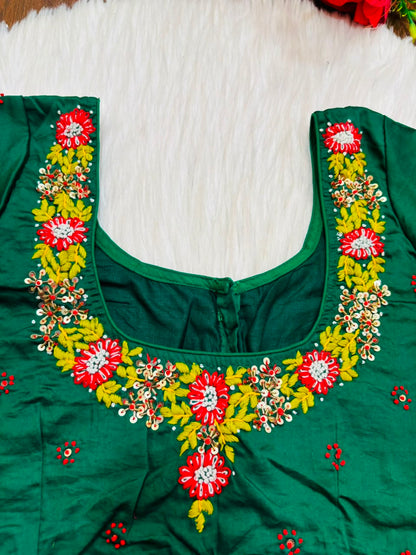 Blooming Scarlet Handwork Blouse