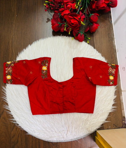 Blooming Scarlet Handwork Blouse