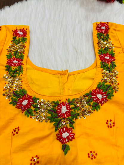 Blooming Scarlet Handwork Blouse