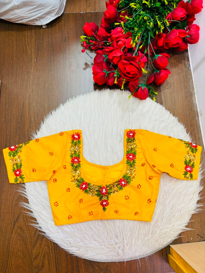 Blooming Scarlet Handwork Blouse