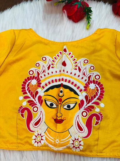 Agomoni - Traditional Designer Blouse(Yellow)