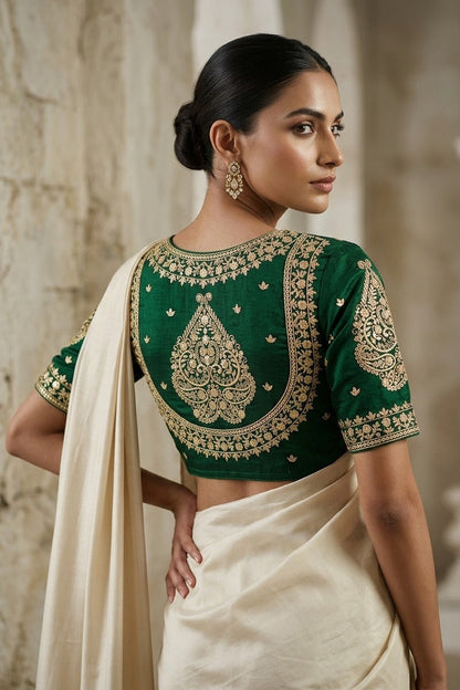 Portrait of Royalty Vichitra Silk Blouse