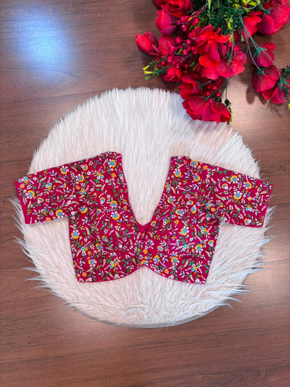 Vine Of Flower Embroidery - Designer Blouse
