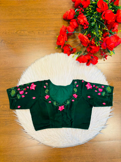 Lotus Majesty Vichitra Silk Blouse