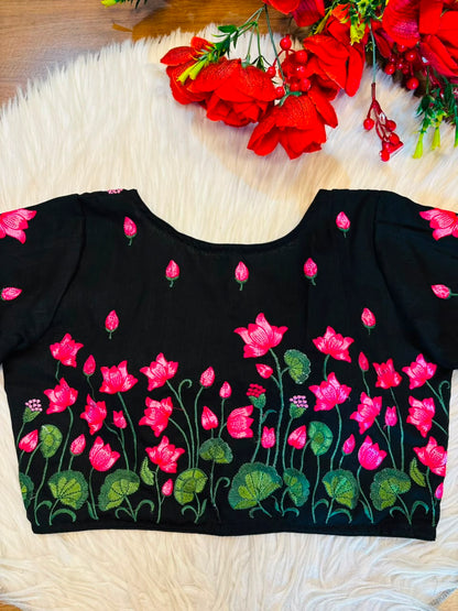 Lotus Majesty Vichitra Silk Blouse