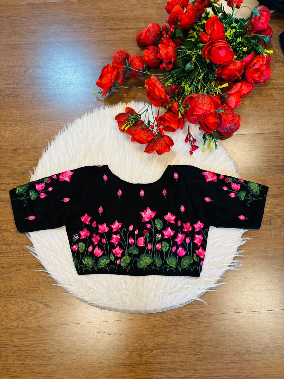 Lotus Majesty Vichitra Silk Blouse
