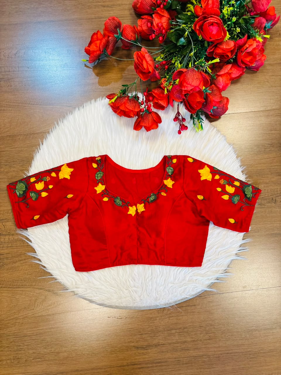 Lotus Majesty Vichitra Silk Blouse
