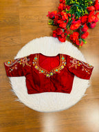 Festive Paisley Vichitra Silk Blouse