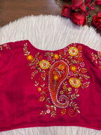 Festive Paisley Vichitra Silk Blouse