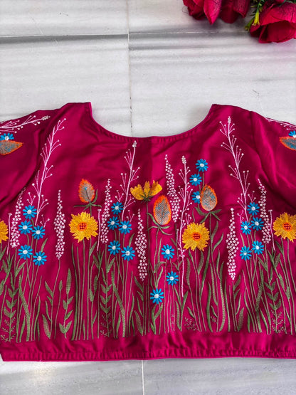 Gilded Garden Vichitra Silk Blouse