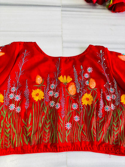 Gilded Garden Vichitra Silk Blouse