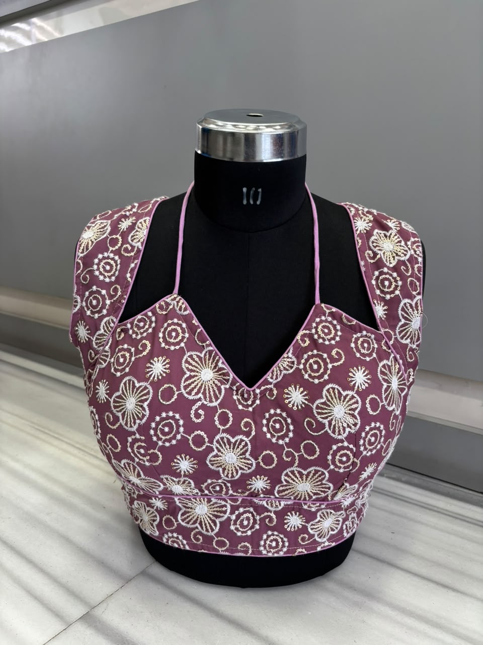 The Glam Edit Vichitra Silk Embroidered Blouse