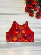 Miss Kantha Energy – Multicolor Kantha Stitch Halter Neck Blouse