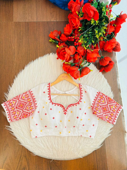 Petal Thread  Embroidery Blouse