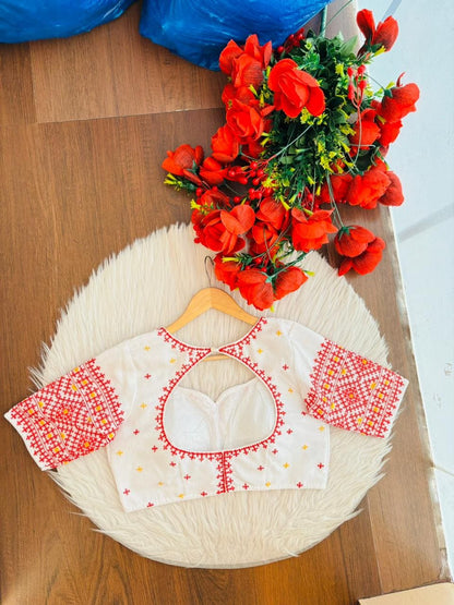 Petal Thread  Embroidery Blouse