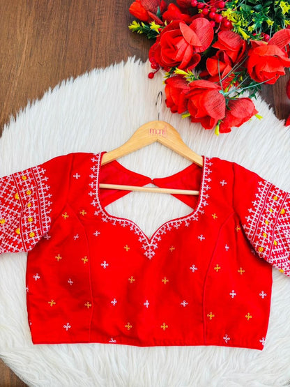 Petal Thread  Embroidery Blouse