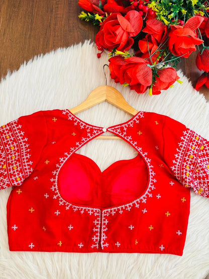 Petal Thread  Embroidery Blouse