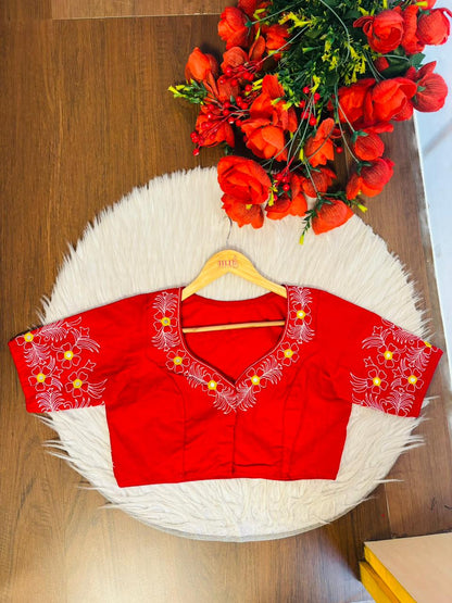 Mirror Magic & Flowers- Embroidered Blouse