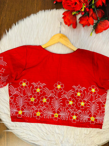 Mirror Magic & Flowers- Embroidered Blouse