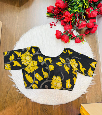 Midnight Bloom Kalamkari Blouse