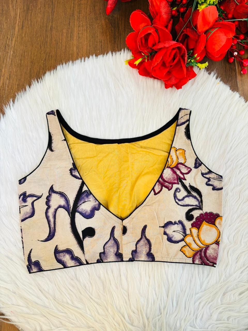 Fleur Essence kalamkari-Designer Blouse