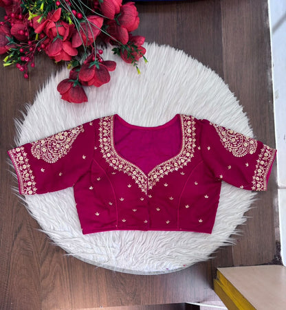 Portrait of Royalty Vichitra Silk Blouse