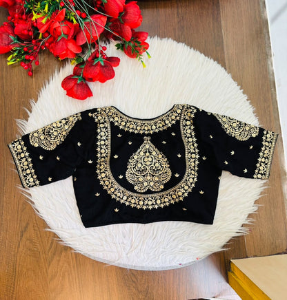 Portrait of Royalty Vichitra Silk Blouse