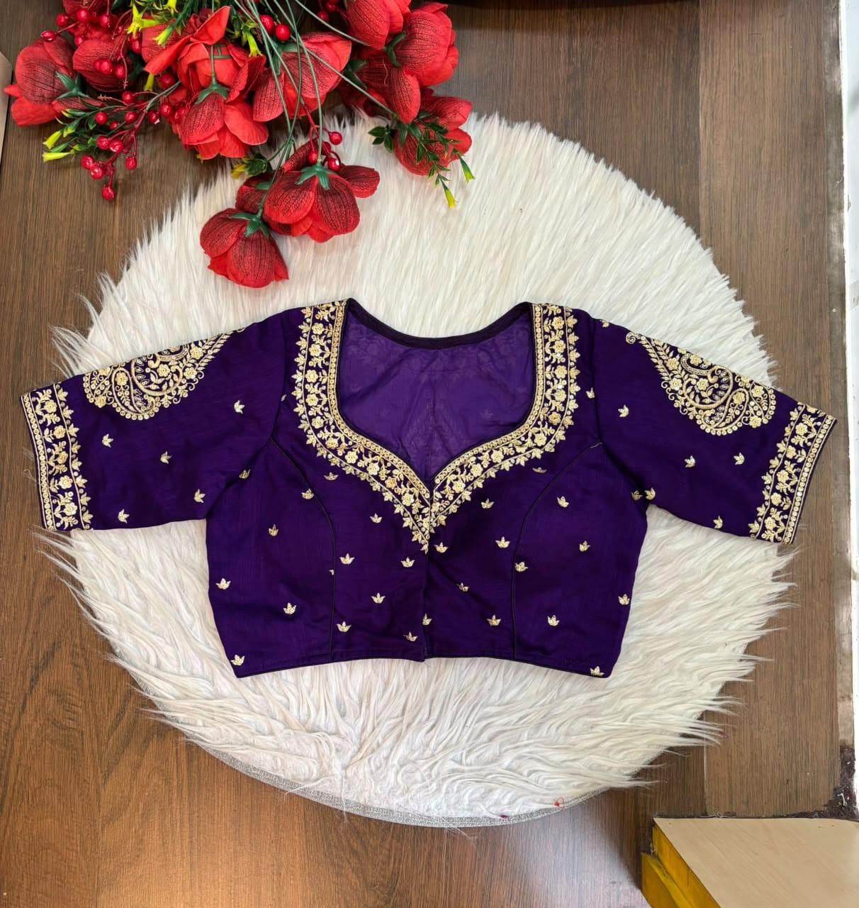 Portrait of Royalty Vichitra Silk Blouse