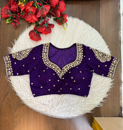 Portrait of Royalty Vichitra Silk Blouse
