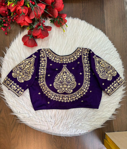 Portrait of Royalty Vichitra Silk Blouse