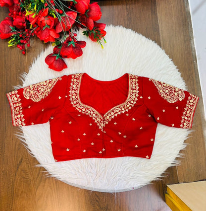 Portrait of Royalty Vichitra Silk Blouse