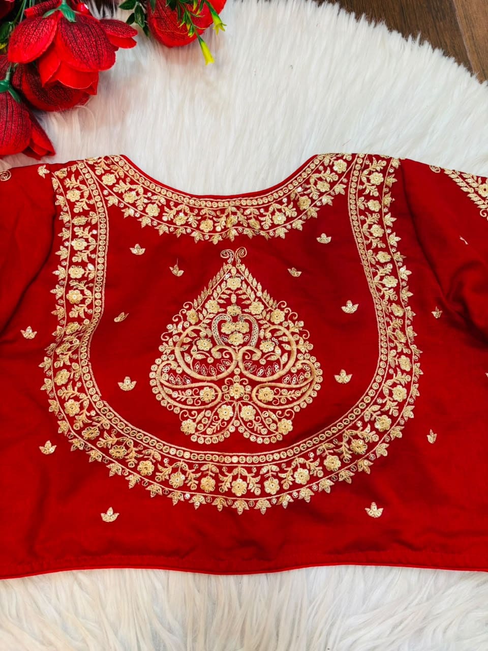 Portrait of Royalty Vichitra Silk Blouse