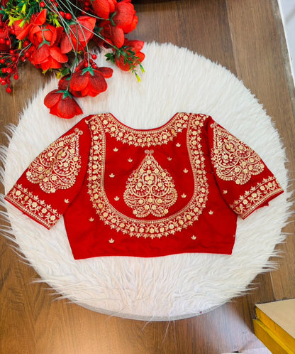 Portrait of Royalty Vichitra Silk Blouse