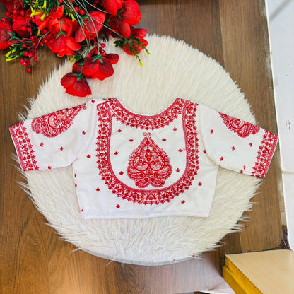 Portrait of Royalty Vichitra Silk Blouse