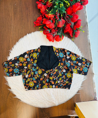 Retro Sketch Kalamkari Designer Blouse