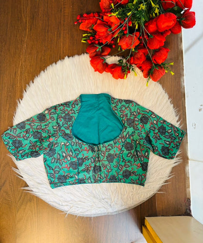 Retro Sketch Kalamkari Designer Blouse
