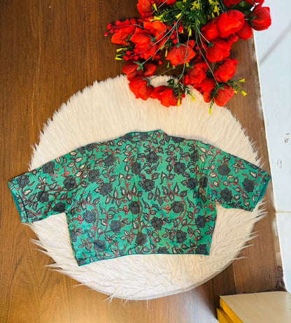 Retro Sketch Kalamkari Designer Blouse