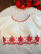 A Crown of Petals Cotton Embroidered Blouse
