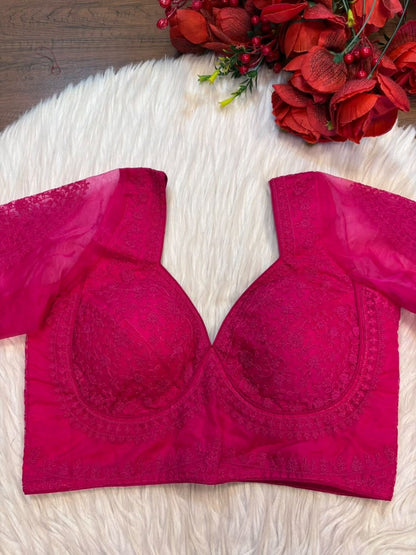 Inspired by Royal Grace Organza Embroidered Blouse