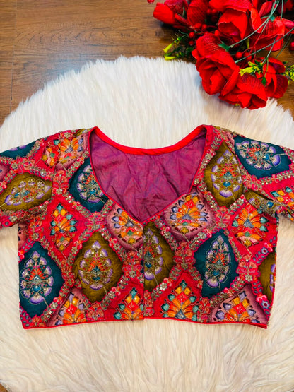 Dreams Become Design – Designer Zari & Sequins Crepe Blouse