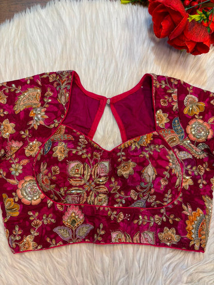 Own The Crown – Designer Zari & Sequins Crepe Blouse