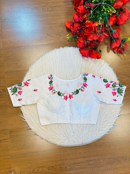 Lotus Majesty Vichitra Silk Blouse