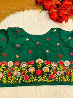 Blooming Paradise – Handstitched Designer Blouse