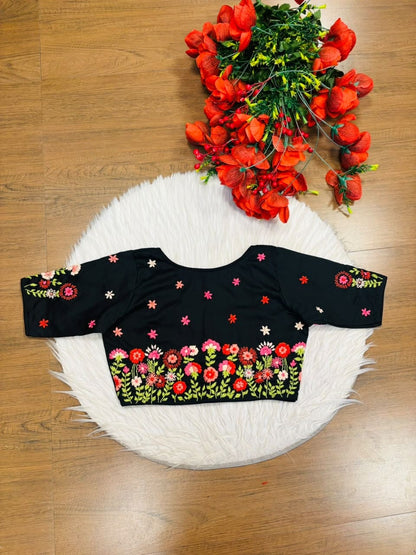 Blooming Paradise – Handstitched Designer Blouse